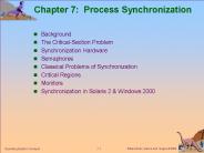 Chapter 7: Process Synchronization