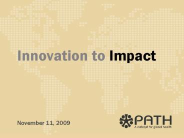Innovation to Impact