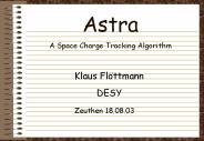 Astra A Space Charge Tracking Algorithm