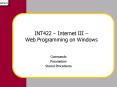 INT422 Internet III Web Programming on Windows PowerPoint PPT Presentation