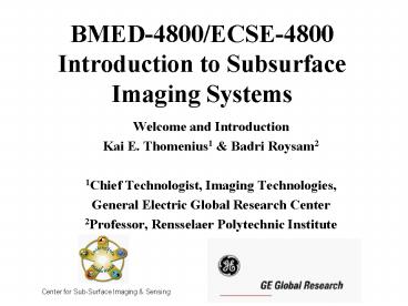 BMED4800ECSE4800 Introduction to Subsurface Imaging Systems