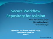 Secure Workflow Repository for Askalon