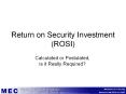 Return on Security Investment (ROSI) PowerPoint PPT Presentation