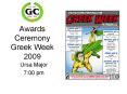 Awards Ceremony Greek Week 2009 PowerPoint PPT Presentation