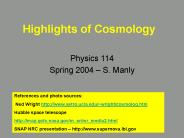 Highlights of Cosmology