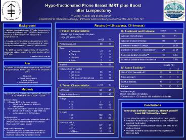 Hypofractionated Prone Breast IMRT plus Boost after Lumpectomy