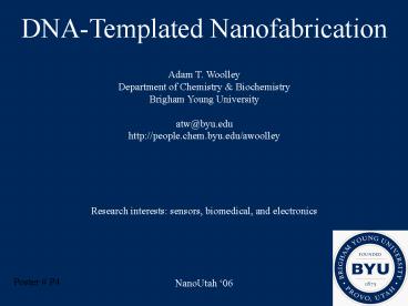 DNATemplated Nanofabrication