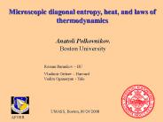 Microscopic diagonal entropy, heat, and laws of thermodynamics