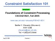 Foundations of Constraint Processing