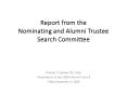 Report from the Nominating and Alumni Trustee Search Committee PowerPoint PPT Presentation