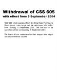 Withdrawal of CSS 605 with effect from 5 September 2004 PowerPoint PPT Presentation
