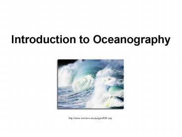Introduction to Oceanography
