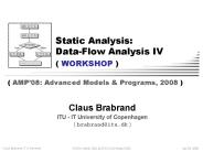 Static Analysis: DataFlow Analysis IV