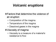 Volcanic eruptions
