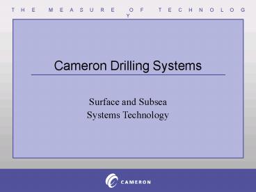 Cameron Drilling Systems