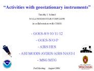 Activities with geostationary instruments