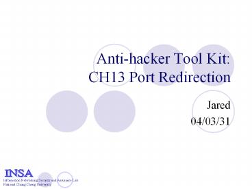 Anti-hacker Tool Kit: CH13 Port Redirection