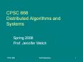 CPSC 668 Distributed Algorithms and Systems PowerPoint PPT Presentation