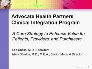 Advocate Health Partners Clinical Integration Program