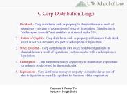 C Corp Distribution Lingo