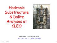Hadronic Substructure