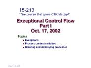 Exceptional Control Flow Part I Oct. 17, 2002