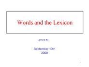Words and the Lexicon