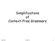 Simplifications of Context-Free Grammars