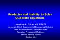 Headache and Inability to Solve Quadratic Equations PowerPoint PPT Presentation