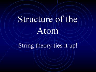Structure of the Atom
