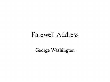 Farewell Address