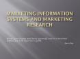 Marketing Information Systems and Marketing Research PowerPoint PPT Presentation