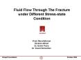 Fluid Flow Through The Fracture under Different Stressstate Condition PowerPoint PPT Presentation