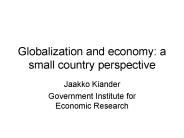 Globalization and economy: a small country perspective