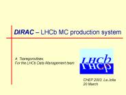 DIRAC LHCb MC production system