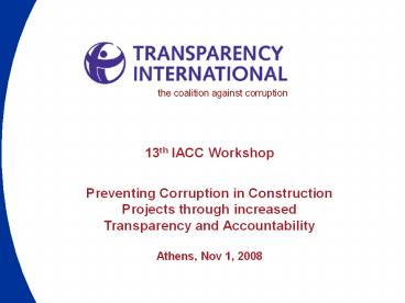 13th IACC Workshop