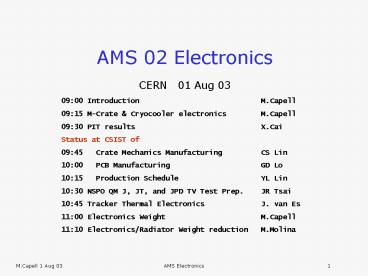 AMS 02 Electronics