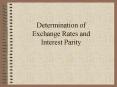 Determination of Exchange Rates and Interest Parity PowerPoint PPT Presentation
