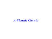 Arithmetic Circuits