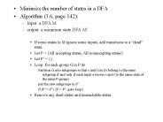 Minimize the number of states in a DFA
