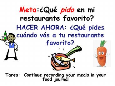 Meta:Qu pido en mi restaurante favorito