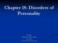 Chapter 18: Disorders of Personality PowerPoint PPT Presentation