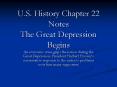 U'S' History Chapter 22 Notes The Great Depression Begins PowerPoint PPT Presentation