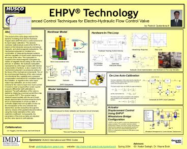 Advanced Control Techniques for ElectroHydraulic Flow Control Valve