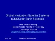 Global Navigation Satellite Systems (GNSS) for Earth Sciences
