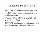 Introduction to MATLAB