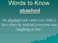 Words to Know abashed PowerPoint PPT Presentation