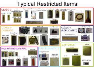 Typical Restricted Items