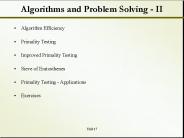 Algorithms and Problem Solving II