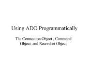 Using ADO Programmatically